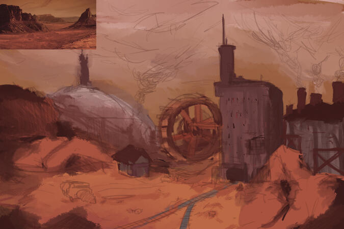 Quick messy concept for a scene